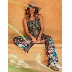 Anthropologie Farm Rio Honolulu Jumpsuit Floral Boho Beach